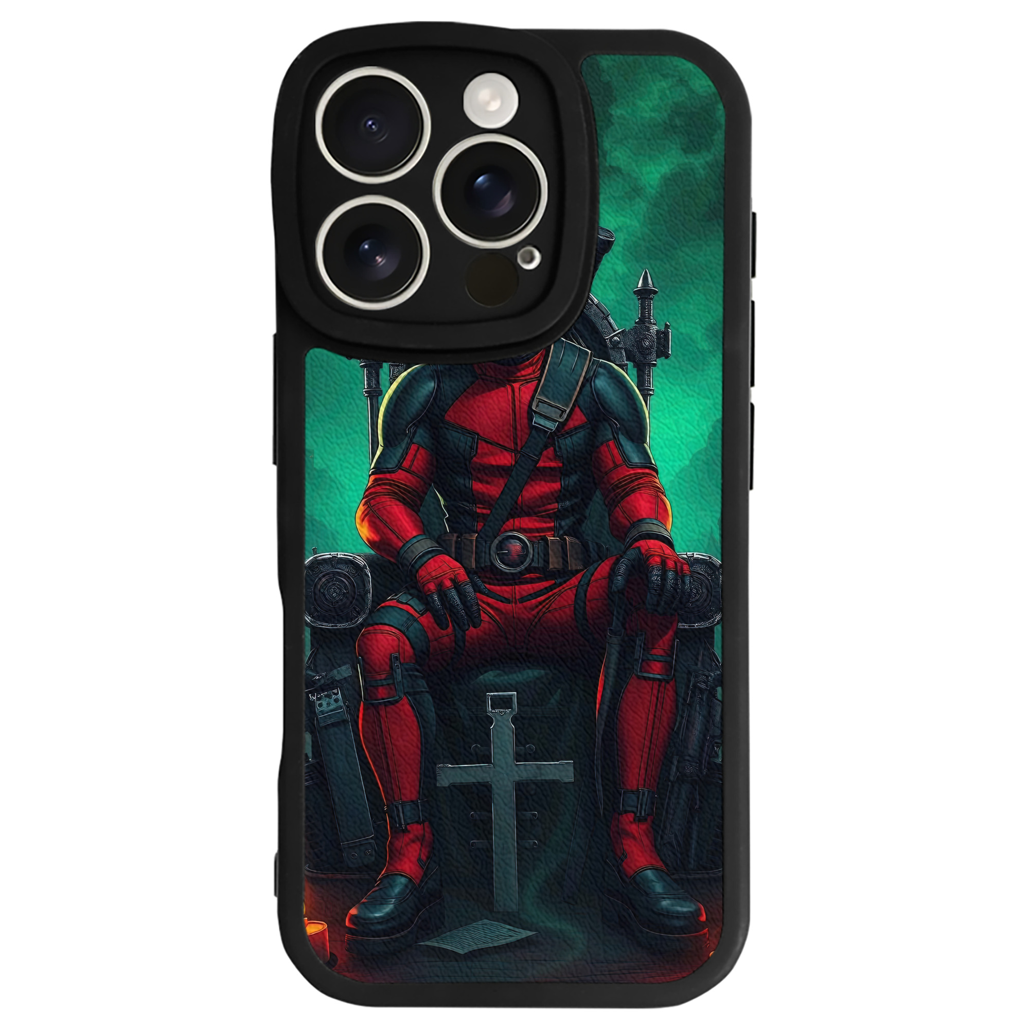 （画像用） Deadpool デッドプール 【iPhone 16シリーズ対応】シリコンスマホケース（レザー調） 材質：シリコン
